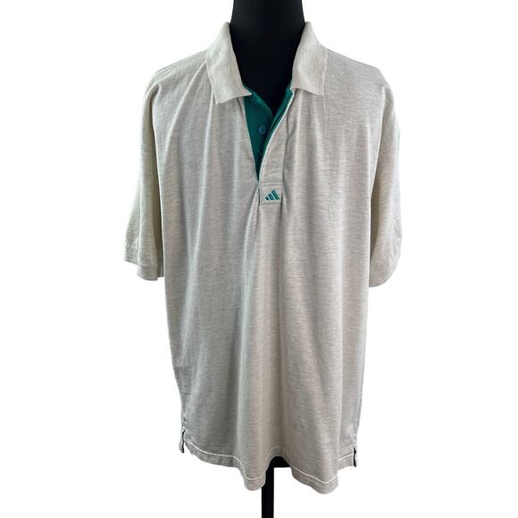 Adidas Other - Vintage ADIDAS 90s Heather Gray Green Men Polo Shirt Collared Golf Size Large L